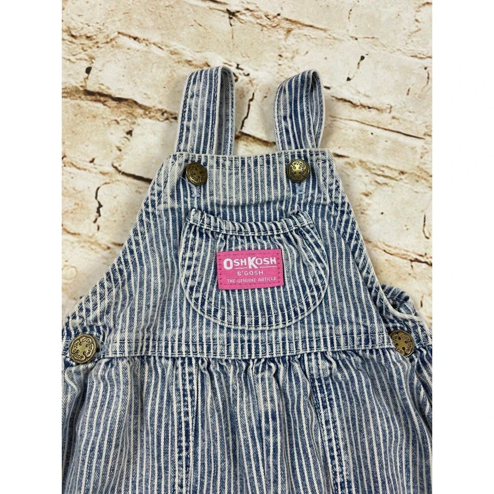 Vintage 80s Oshkosh Stripe Acid Wash Overalls